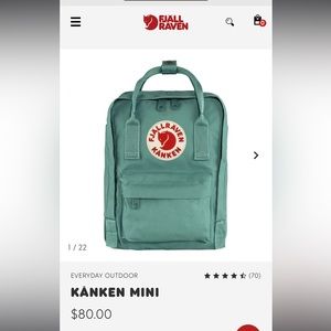 Fjallraven Kanken Mini Backpack Frost Green